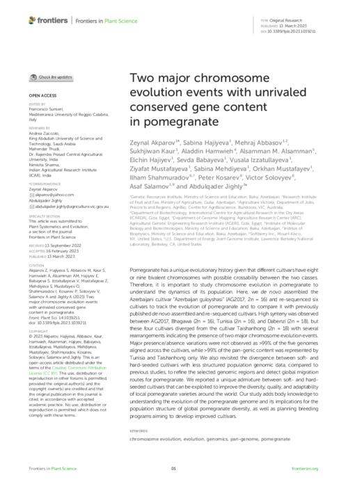 Two major chromosome evolution events with unrivaled conserved gene content  in pomegranate