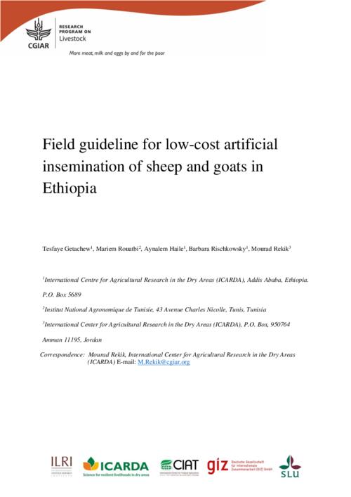 Field guideline for lowcost artificial insemination of sheep and goats