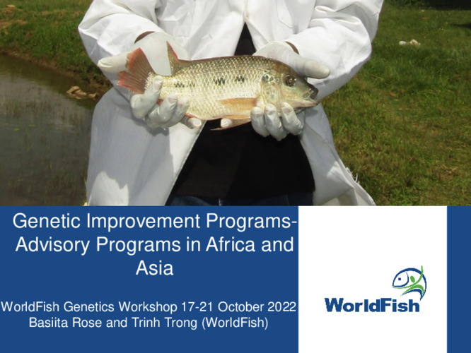 Genetic Improvement Programs Advisory Programs in Africa and Asia